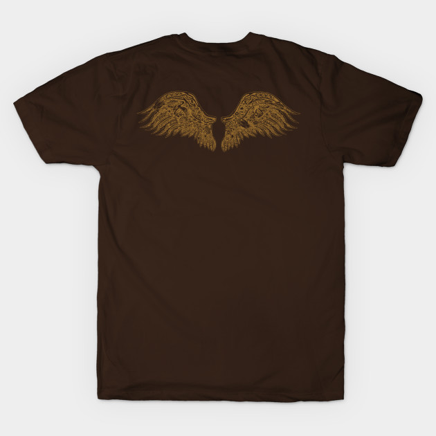 WildWings brown Tan wings on Back of Shirt by BullShirtCo